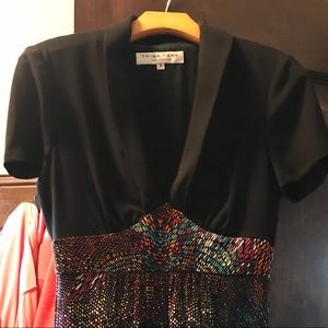 Dress vneck colorful print